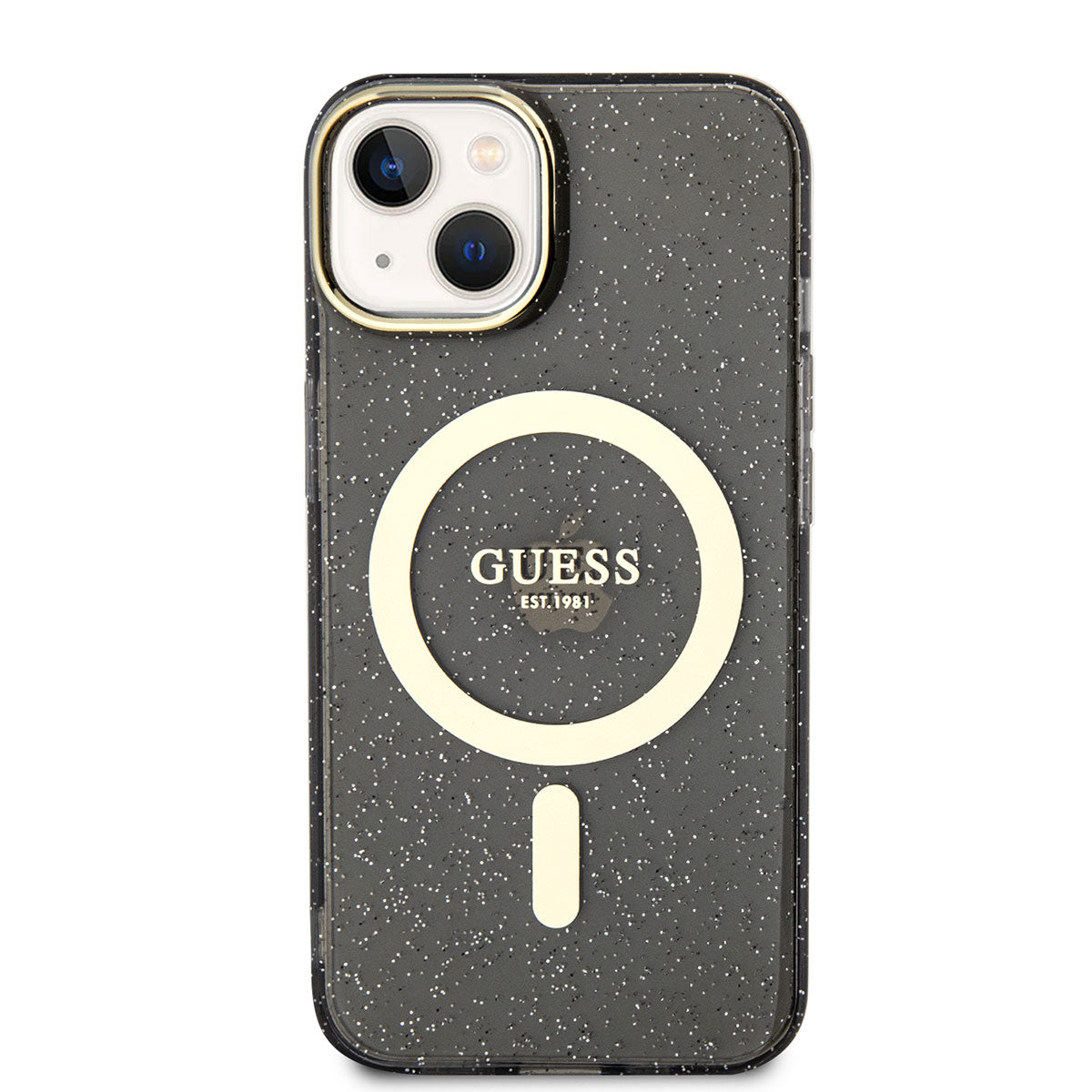 iPhone 14 Kılıf GUESS M-safe Şarj Özellikli Glitter Kapak