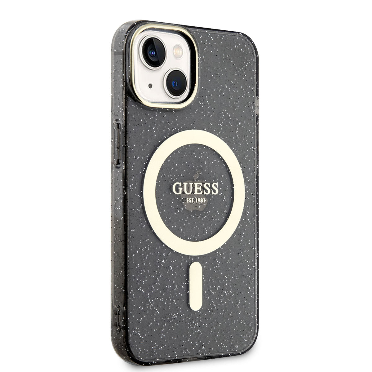 iPhone 14 Kılıf GUESS M-safe Şarj Özellikli Glitter Kapak