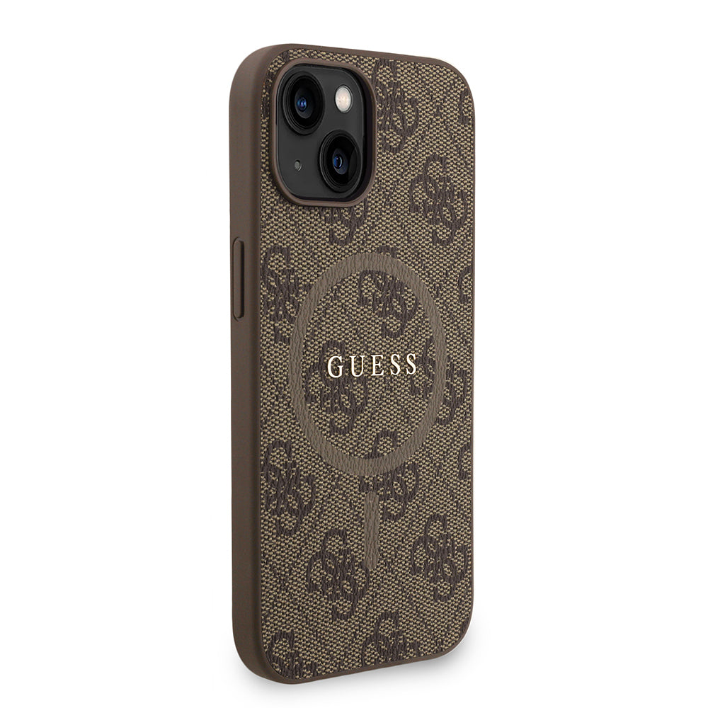 iPhone 14 Kılıf Guess Orjinal Lisanslı M-safe Şarj Özellikli PU Deri Bilek Askı İpli Yazı Logolu Kapak