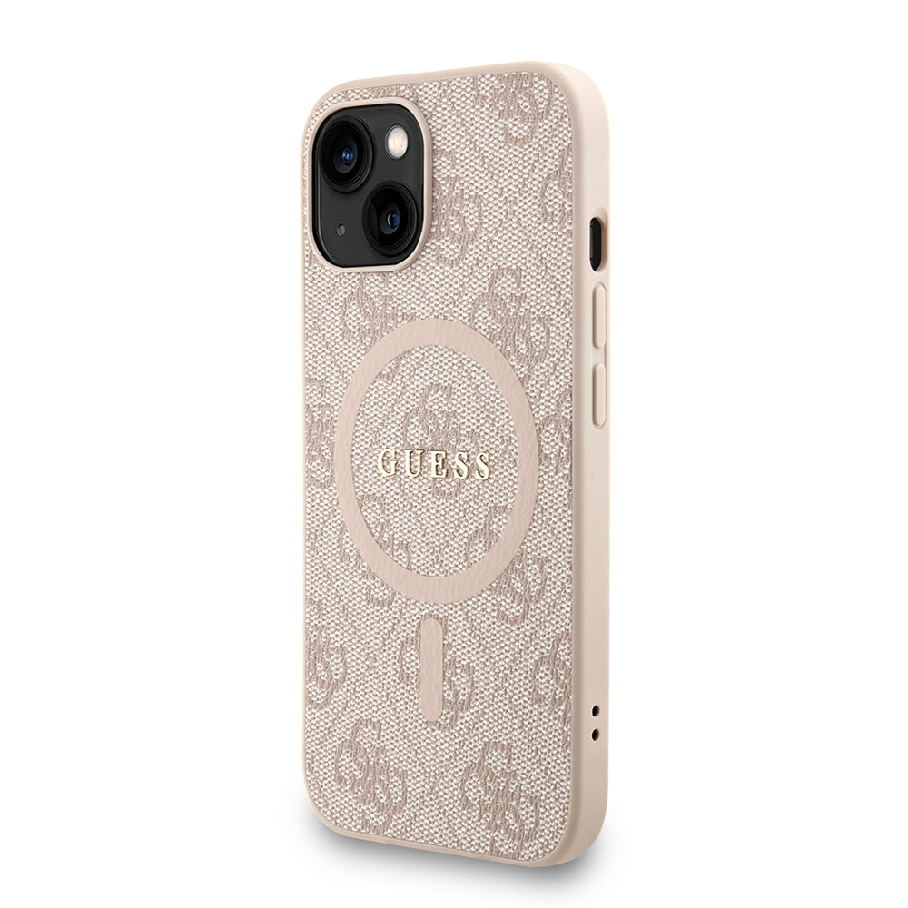 iPhone 14 Kılıf Guess Orjinal Lisanslı M-safe Şarj Özellikli PU Deri Bilek Askı İpli Yazı Logolu Kapak