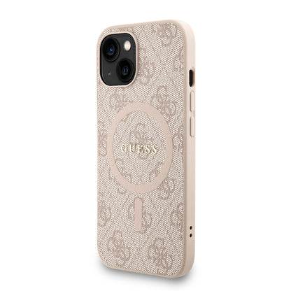iPhone 14 Kılıf Guess Orjinal Lisanslı M-safe Şarj Özellikli PU Deri Bilek Askı İpli Yazı Logolu Kapak