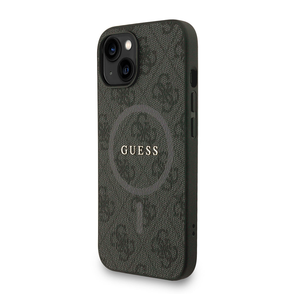 iPhone 14 Kılıf Guess Orjinal Lisanslı M-safe Şarj Özellikli PU Deri Bilek Askı İpli Yazı Logolu Kapak