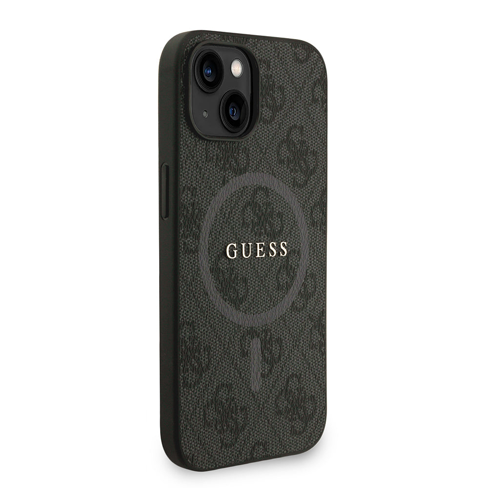 iPhone 14 Kılıf Guess Orjinal Lisanslı M-safe Şarj Özellikli PU Deri Bilek Askı İpli Yazı Logolu Kapak