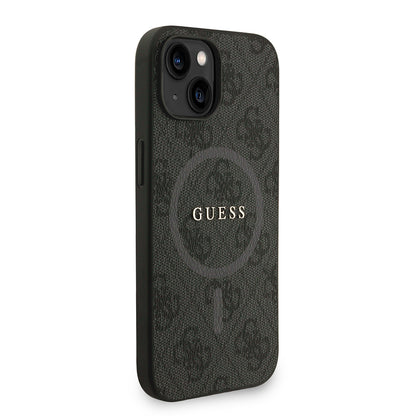 iPhone 14 Kılıf Guess Orjinal Lisanslı M-safe Şarj Özellikli PU Deri Bilek Askı İpli Yazı Logolu Kapak