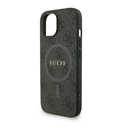 iPhone 14 Kılıf Guess Orjinal Lisanslı M-safe Şarj Özellikli PU Deri Bilek Askı İpli Yazı Logolu Kapak