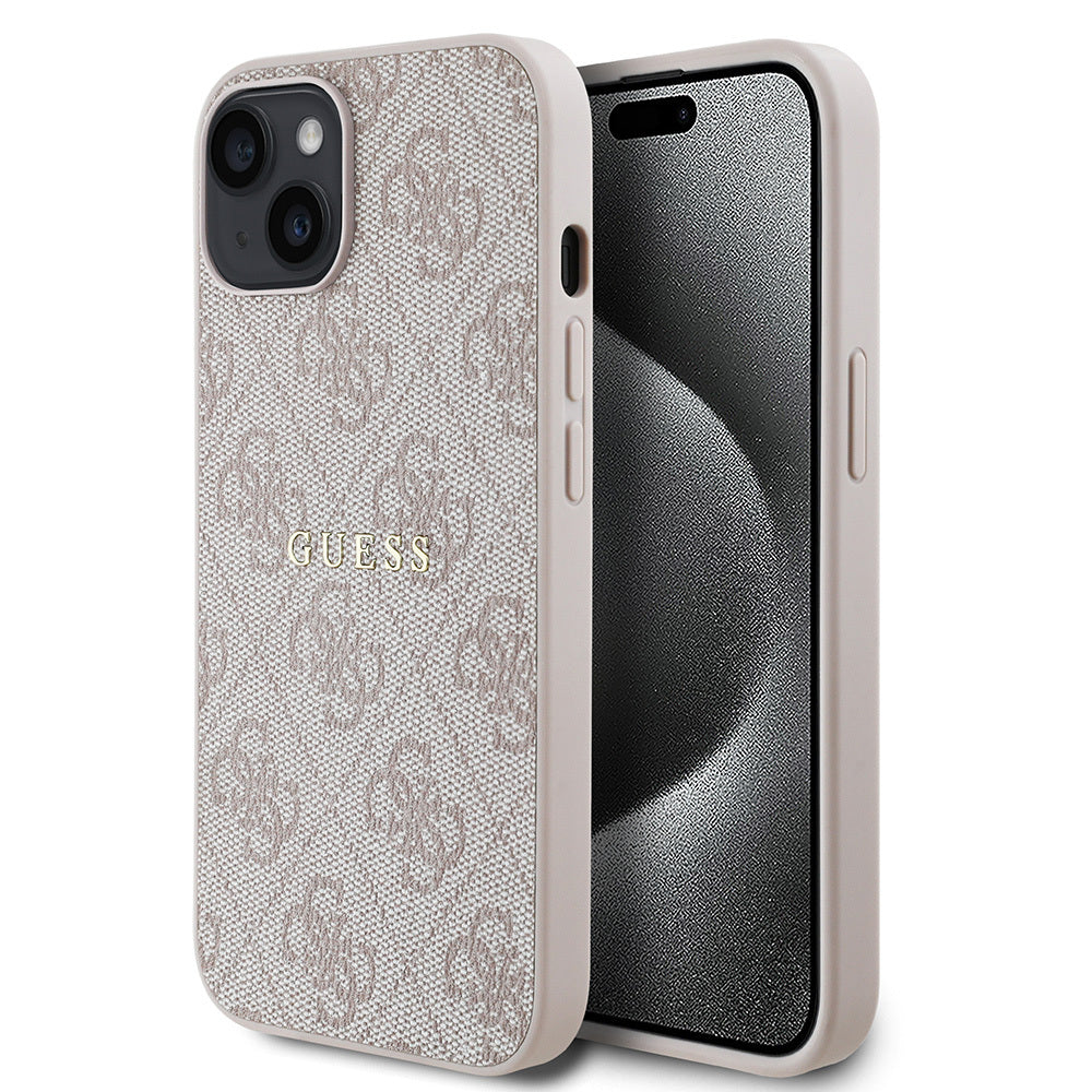iPhone 14 Kılıf Guess Orjinal Lisanslı M-safe Şarj Özellikli 4G Desen Yazı Logolu Kapak