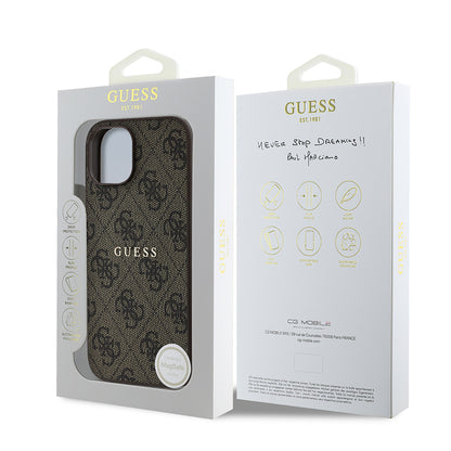iPhone 14 Kılıf Guess Orjinal Lisanslı M-safe Şarj Özellikli 4G Desen Yazı Logolu Kapak