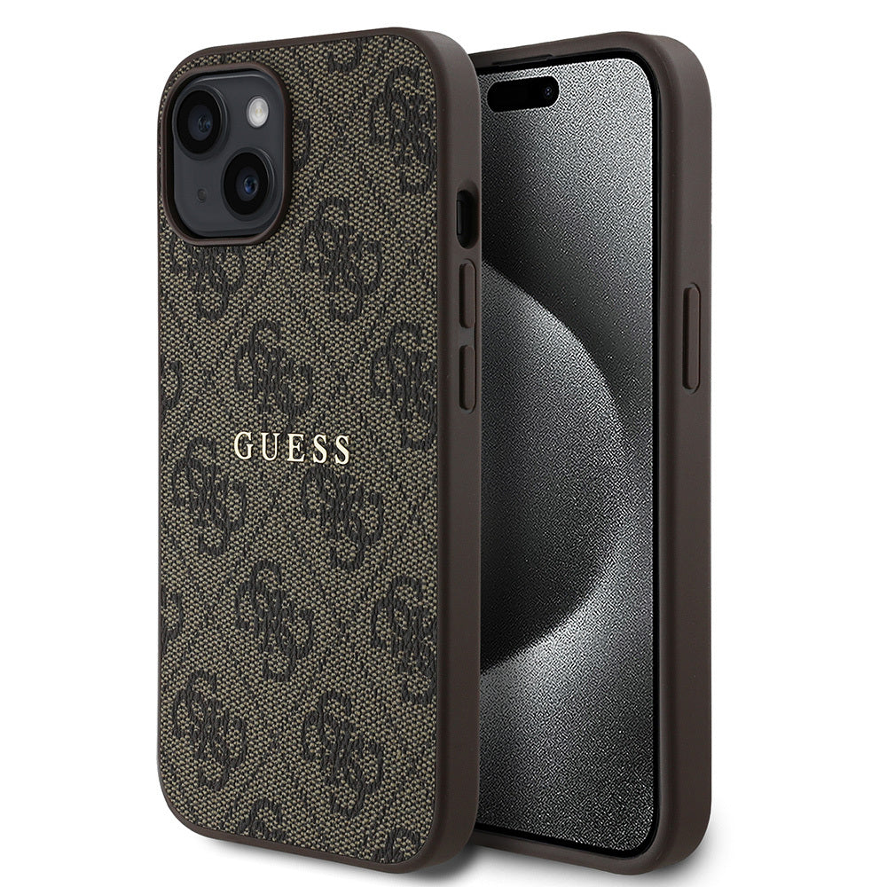 iPhone 14 Kılıf Guess Orjinal Lisanslı M-safe Şarj Özellikli 4G Desen Yazı Logolu Kapak