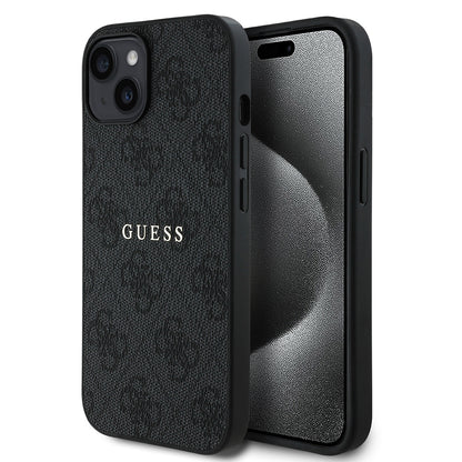 iPhone 14 Kılıf Guess Orjinal Lisanslı M-safe Şarj Özellikli 4G Desen Yazı Logolu Kapak