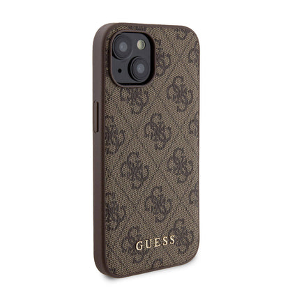 iPhone 14 Kılıf Guess Orjinal Lisanslı M-safe Şarj Özellikli Yazı Logolu 4G Desenli Kapak + Powerbank 5000mAh 2in1 Set