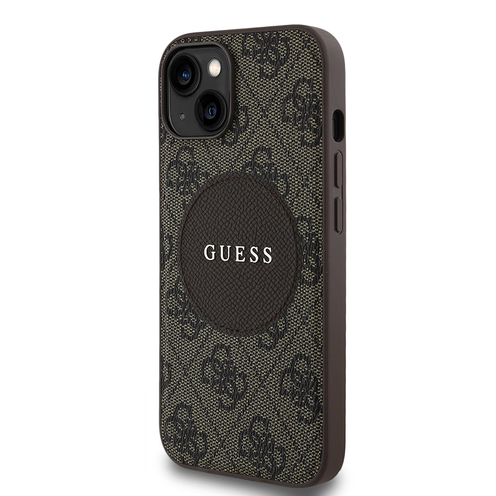 iPhone 14 Kılıf Guess Orjinal Lisanslı M-safe Şarj Özellikli Yazı Logolu Circle Classic Kapak