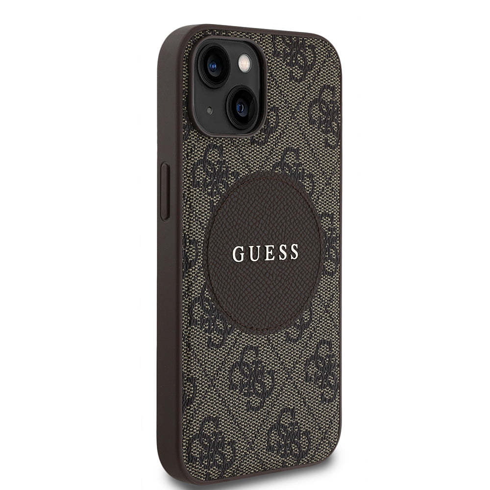 iPhone 14 Kılıf Guess Orjinal Lisanslı M-safe Şarj Özellikli Yazı Logolu Circle Classic Kapak