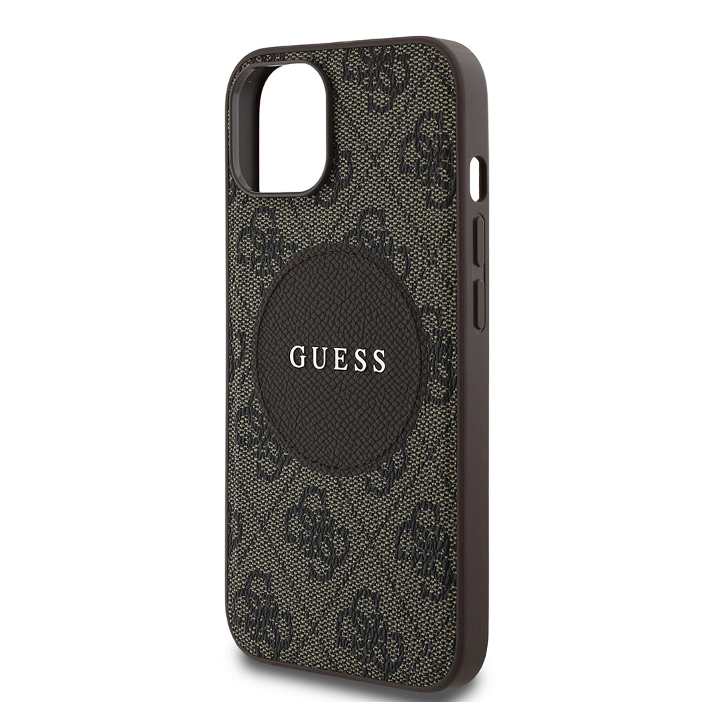 iPhone 14 Kılıf Guess Orjinal Lisanslı M-safe Şarj Özellikli Yazı Logolu Circle Classic Kapak