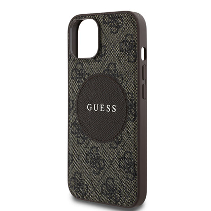 iPhone 14 Kılıf Guess Orjinal Lisanslı M-safe Şarj Özellikli Yazı Logolu Circle Classic Kapak