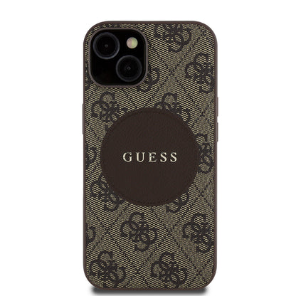 iPhone 14 Kılıf Guess Orjinal Lisanslı M-safe Şarj Özellikli Yazı Logolu Circle Classic Kapak