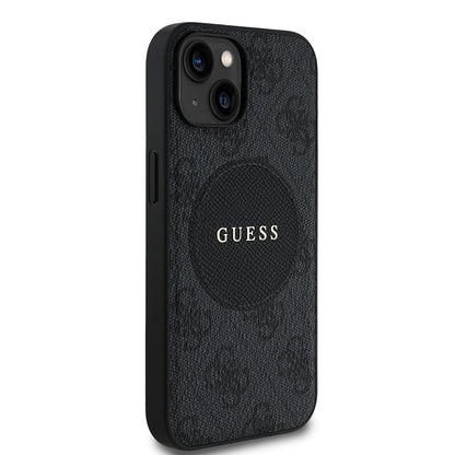 iPhone 14 Kılıf Guess Orjinal Lisanslı M-safe Şarj Özellikli Yazı Logolu Circle Classic Kapak