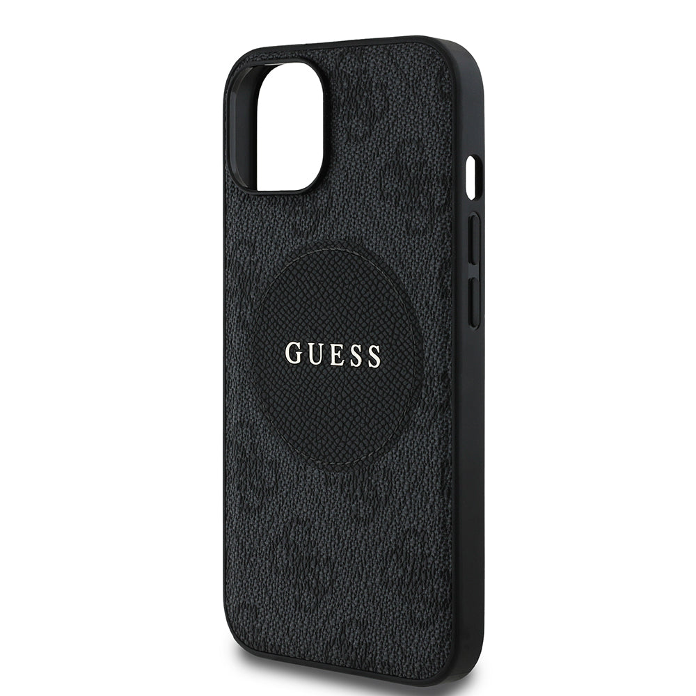 iPhone 14 Kılıf Guess Orjinal Lisanslı M-safe Şarj Özellikli Yazı Logolu Circle Classic Kapak
