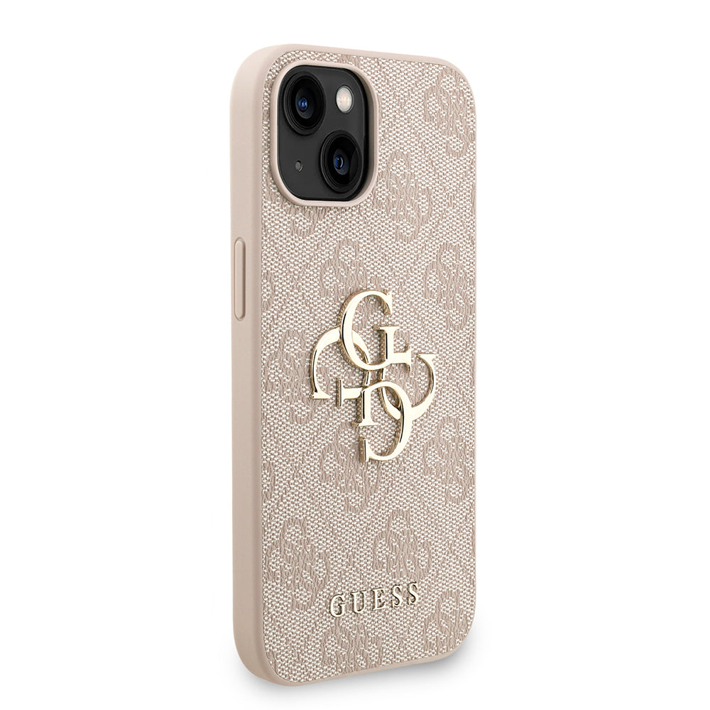 iPhone 14 Kılıf Guess Orjinal Lisanslı PU Deri Bilek Askı İpli Metal Büyük 4G ve Yazı Logolu Kapak