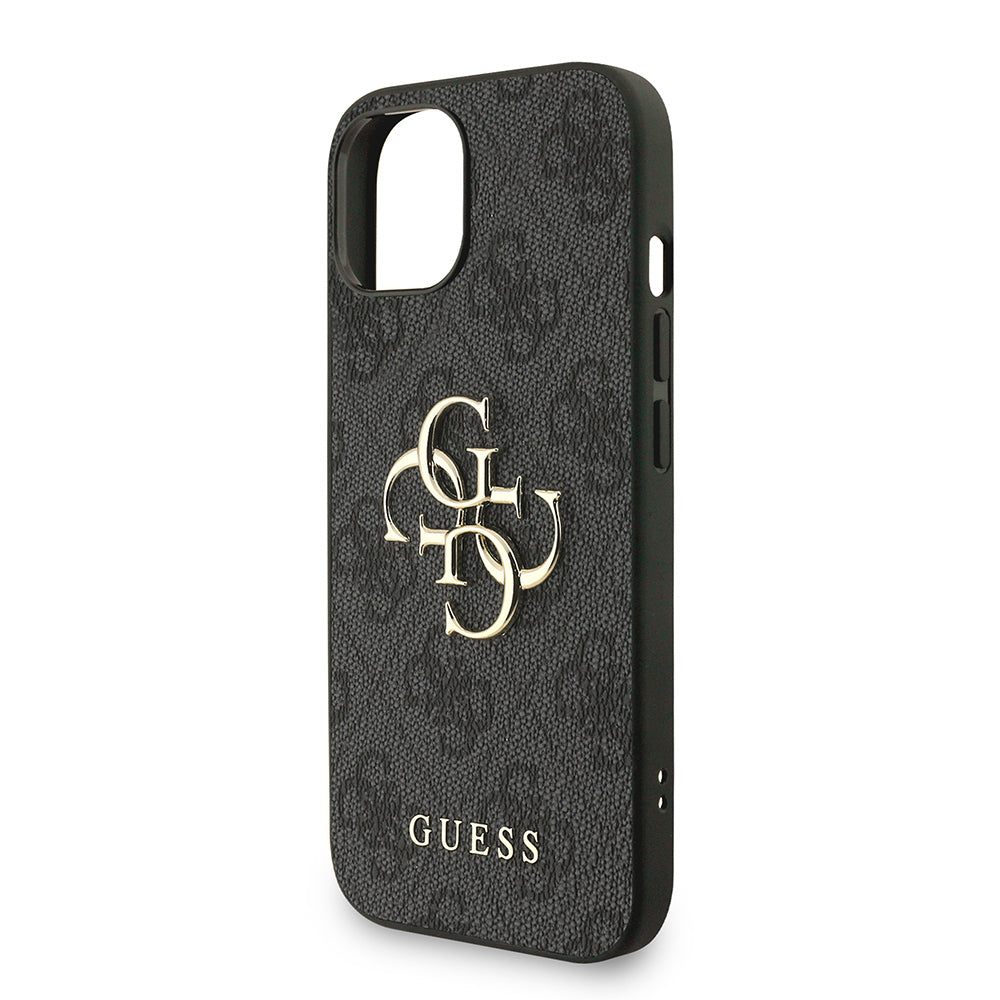 iPhone 14 Kılıf Guess Orjinal Lisanslı PU Deri Bilek Askı İpli Metal Büyük 4G ve Yazı Logolu Kapak