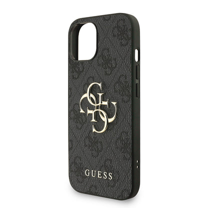 iPhone 14 Kılıf Guess Orjinal Lisanslı PU Deri Bilek Askı İpli Metal Büyük 4G ve Yazı Logolu Kapak