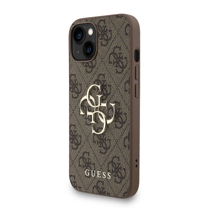 iPhone 14 Kılıf Guess Orjinal Lisanslı PU Deri Bilek Askı İpli Metal Büyük 4G ve Yazı Logolu Kapak