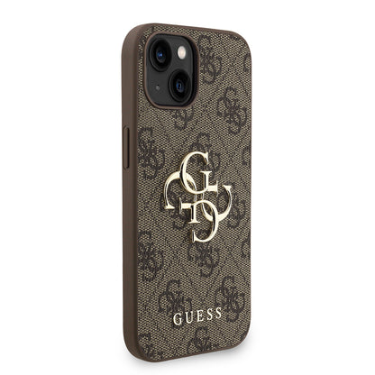 iPhone 14 Kılıf Guess Orjinal Lisanslı PU Deri Bilek Askı İpli Metal Büyük 4G ve Yazı Logolu Kapak