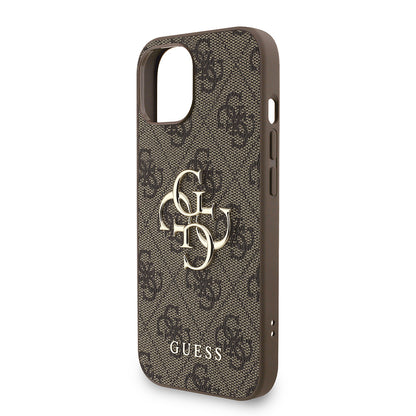iPhone 14 Kılıf Guess Orjinal Lisanslı PU Deri Bilek Askı İpli Metal Büyük 4G ve Yazı Logolu Kapak
