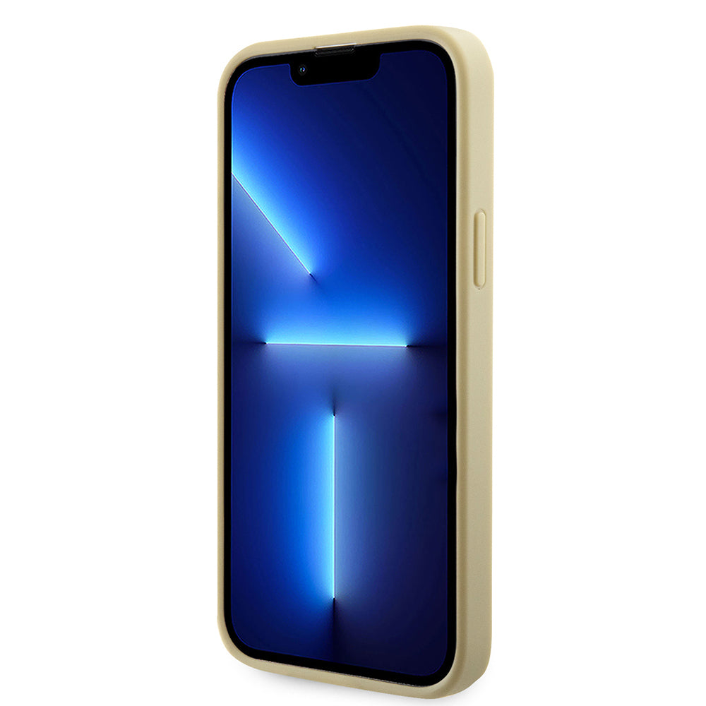 iPhone 14 Kılıf Guess Orjinal Lisanslı Taşlı Arka Yüzey Üçgen Logolu Kapak