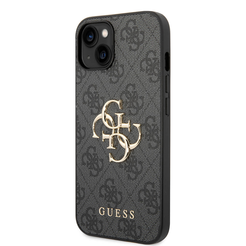 iPhone 14 Kılıf Guess PU Deri Büyük Metal Logo Dizaynlı Kapak
