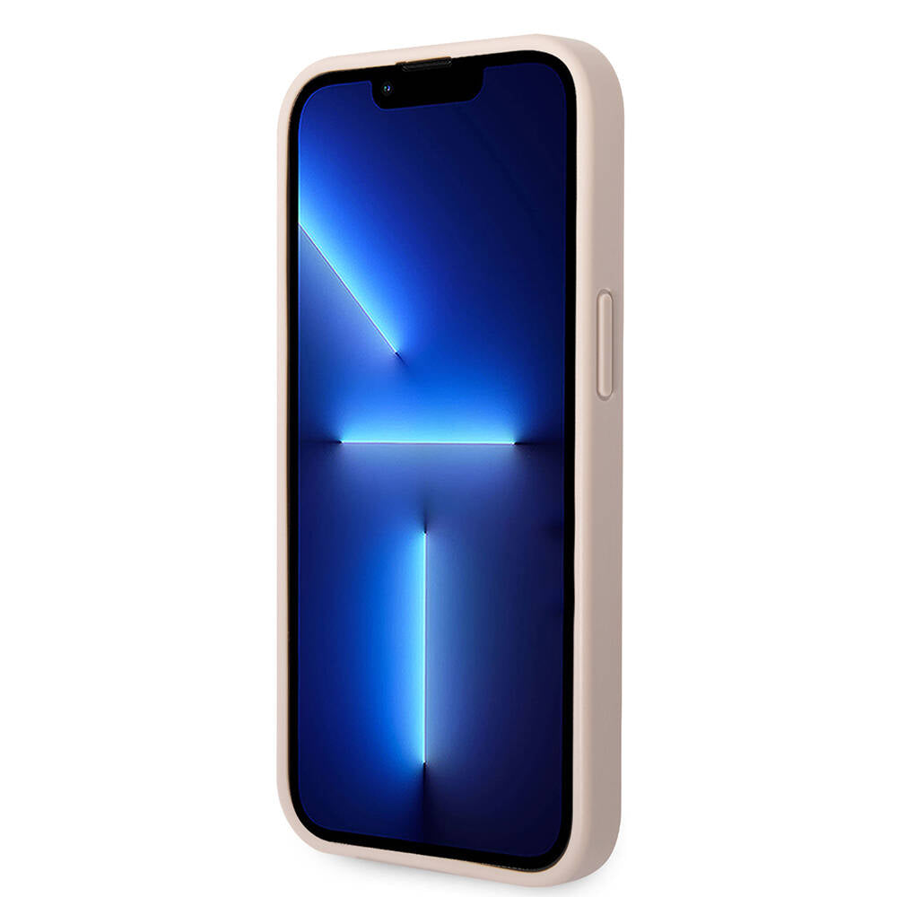 iPhone 14 Kılıf Guess PU Deri Büyük Metal Logo Dizaynlı Kapak