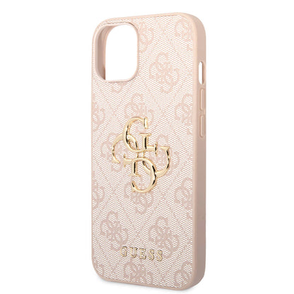 iPhone 14 Kılıf Guess PU Deri Büyük Metal Logo Dizaynlı Kapak