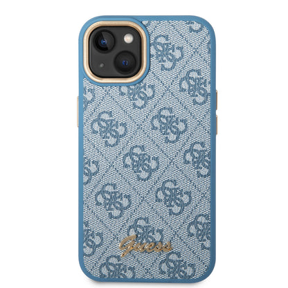 iPhone 14 Kılıf GUESS PU Deri Metal Logo Dizaynlı Kapak