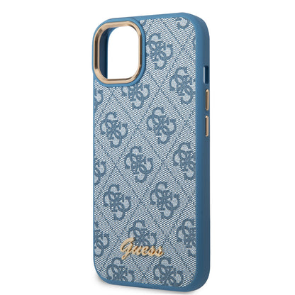 iPhone 14 Kılıf GUESS PU Deri Metal Logo Dizaynlı Kapak