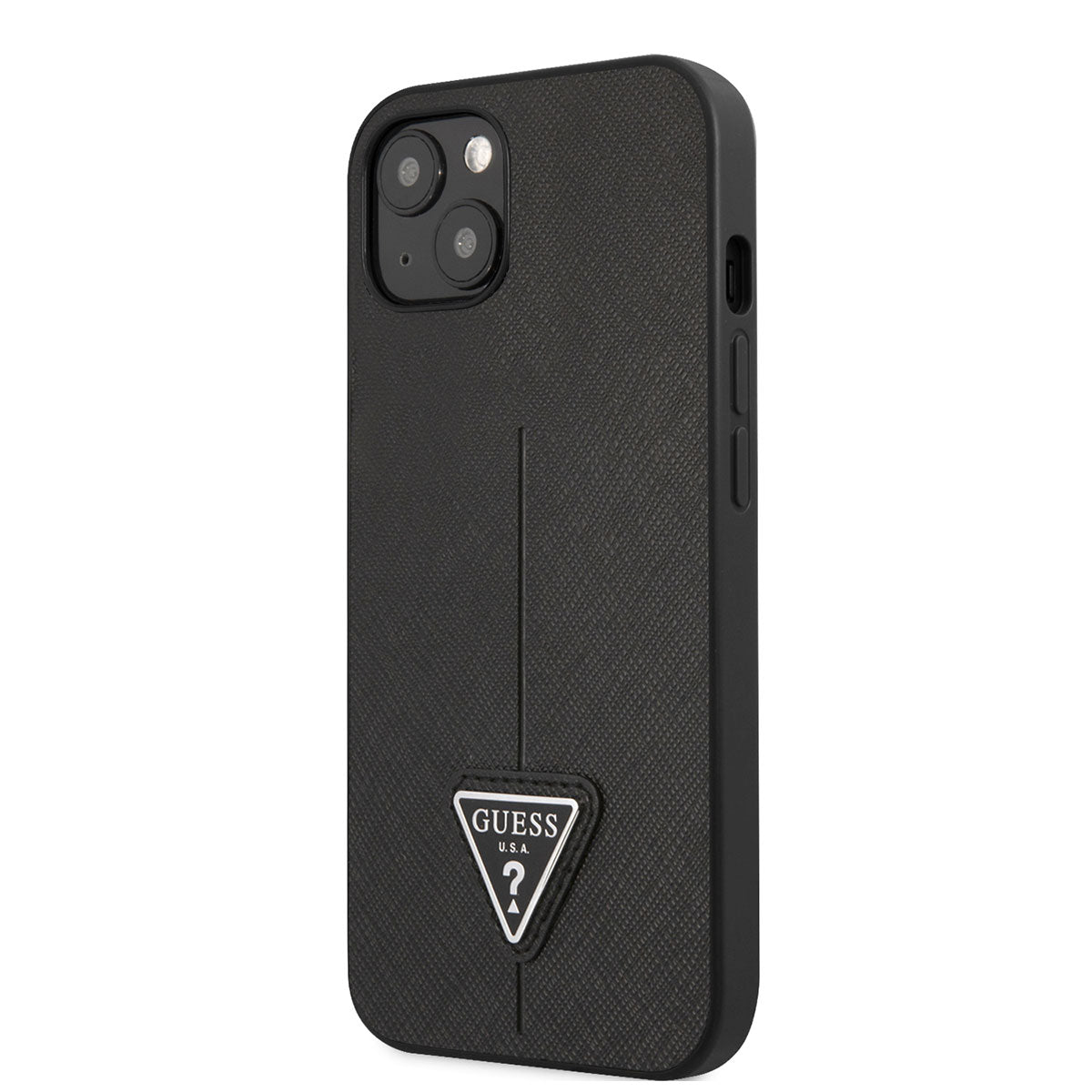 iPhone 14 Kılıf GUESS PU Safran Deri Üçgen Logo Dizayn Kapak