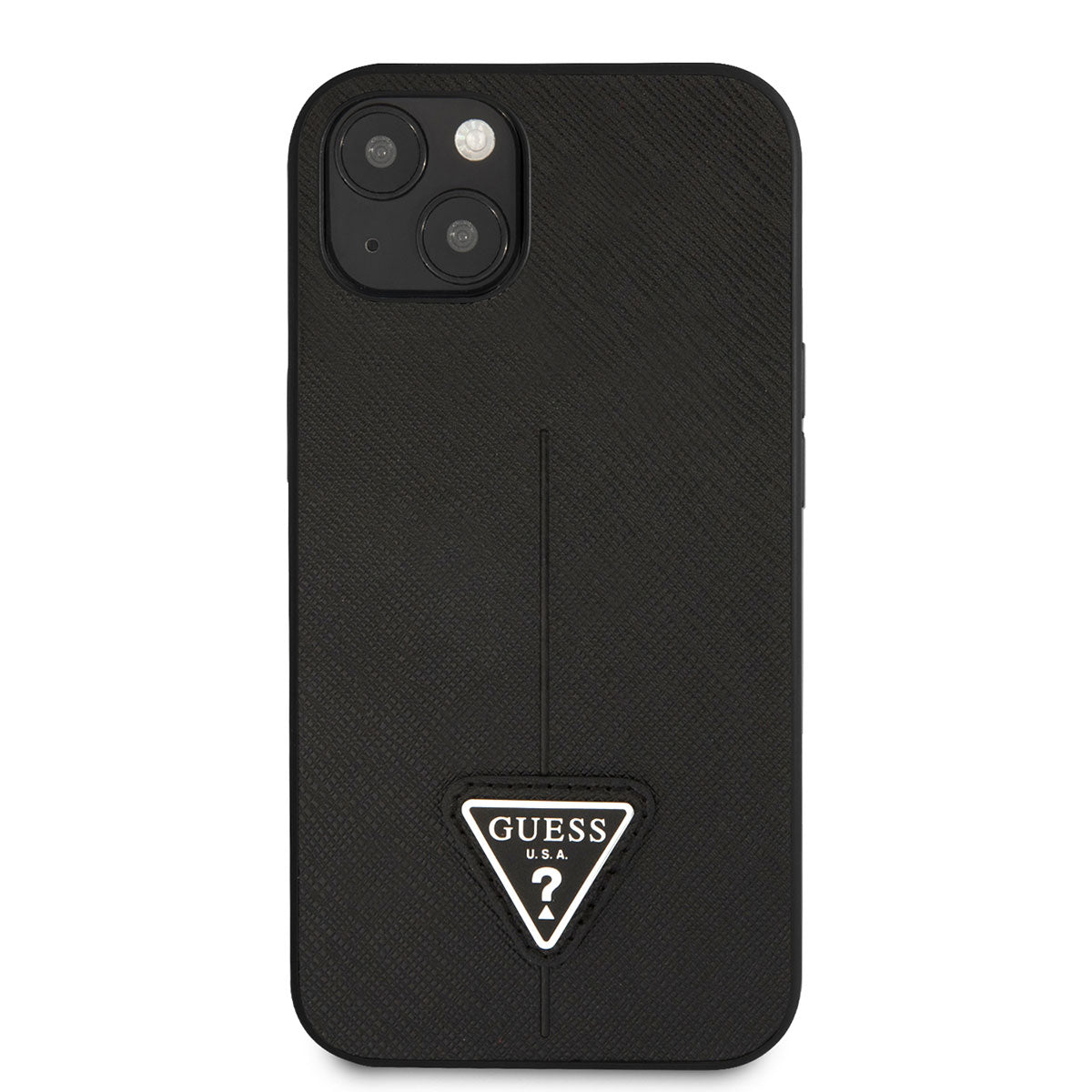 iPhone 14 Kılıf GUESS PU Safran Deri Üçgen Logo Dizayn Kapak