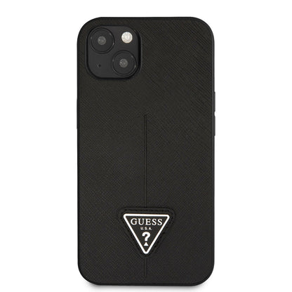 iPhone 14 Kılıf GUESS PU Safran Deri Üçgen Logo Dizayn Kapak