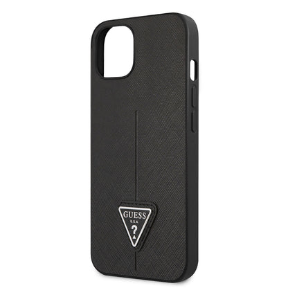 iPhone 14 Kılıf GUESS PU Safran Deri Üçgen Logo Dizayn Kapak