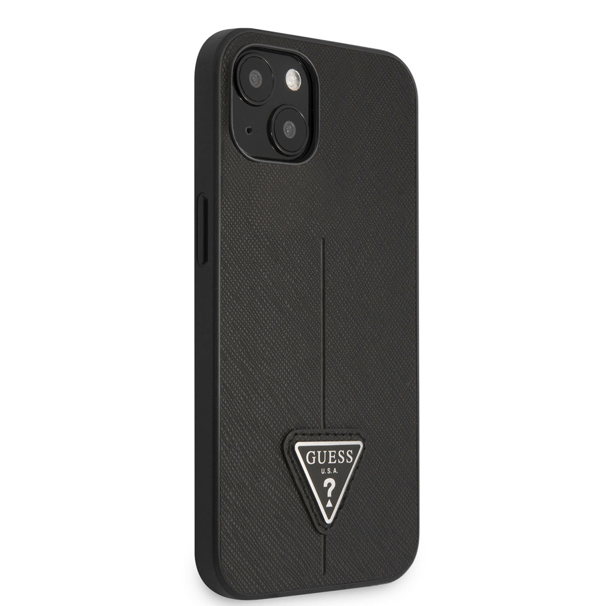 iPhone 14 Kılıf GUESS PU Safran Deri Üçgen Logo Dizayn Kapak