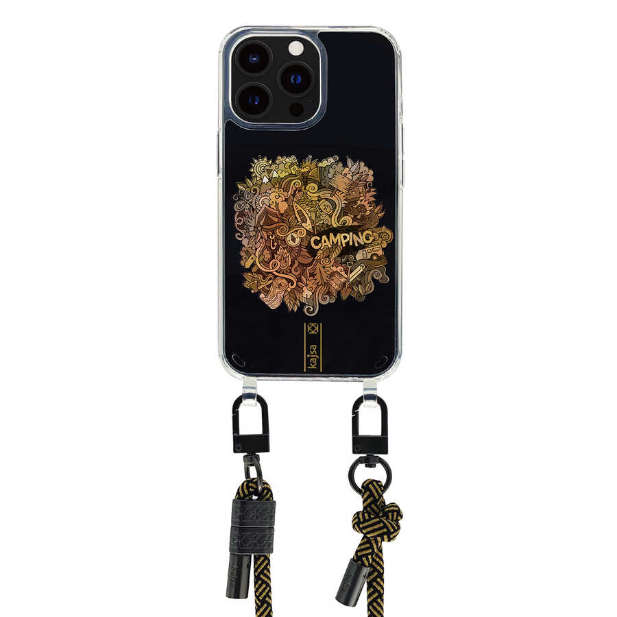 iPhone 14 Kılıf Kajsa Missy And Match Şeffaf Desenli İp Askılı Kapak