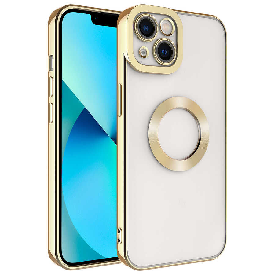 Apple iPhone 14 Kılıf Kamera Korumalı Logo Gösteren Zore Omega Kapak