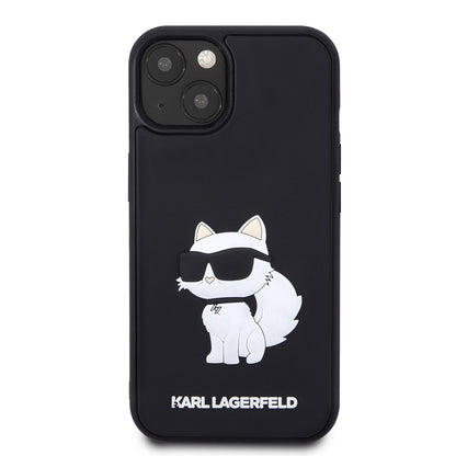 iPhone 14 Kılıf Karl Lagerfeld 3D Rubber Choupette Dizayn Kapak