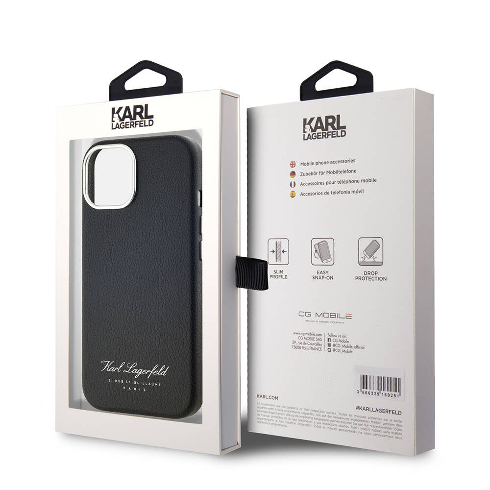 iPhone 14 Kılıf Karl Lagerfeld Orjinal Lisanslı KL Yazılı Hotel Kapak