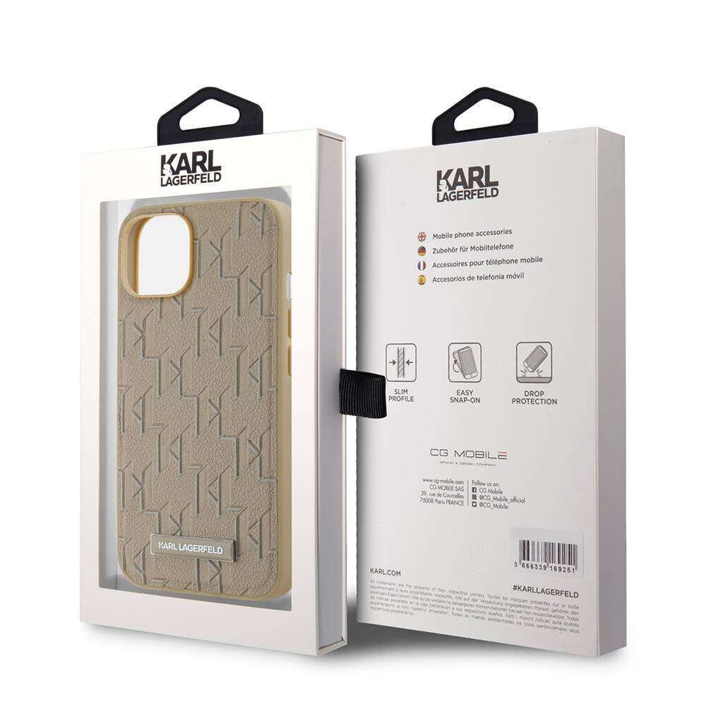 iPhone 14 Kılıf Karl Lagerfeld Orjinal Lisanslı M-safe Şarj Özellikli KL Yazılı Hot Stamp Kapak