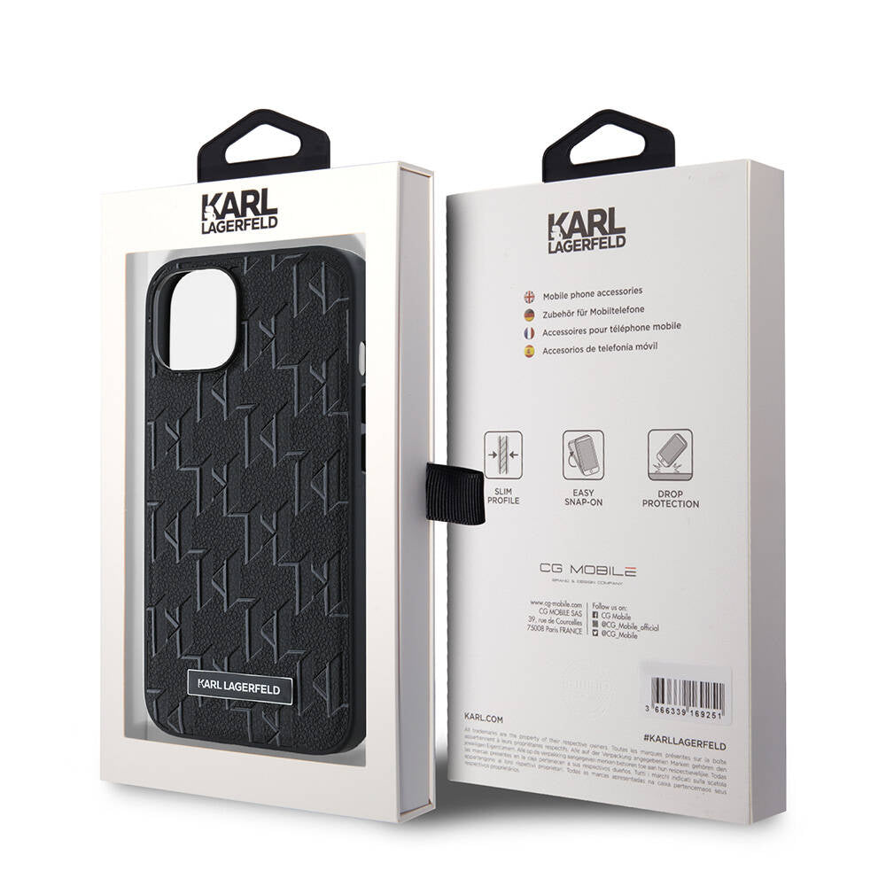 iPhone 14 Kılıf Karl Lagerfeld Orjinal Lisanslı M-safe Şarj Özellikli KL Yazılı Hot Stamp Kapak