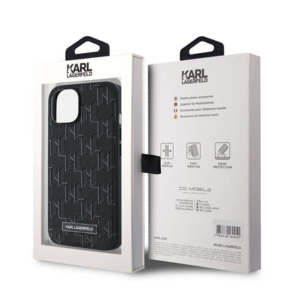 iPhone 14 Kılıf Karl Lagerfeld Orjinal Lisanslı M-safe Şarj Özellikli KL Yazılı Hot Stamp Kapak