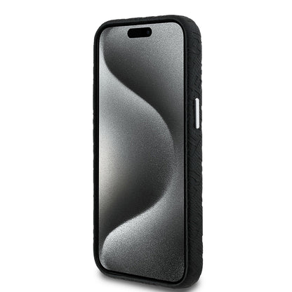 iPhone 14 Kılıf Karl Lagerfeld Orjinal Lisanslı PU Deri Damgalı Metal Yazı Logolu Kapak