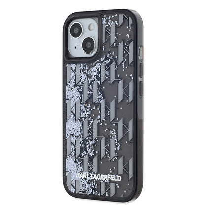 iPhone 14 Kılıf Karl Lagerfeld Orjinal Lisanslı Simli KL Yazılı Monogram Gradıent Kapak