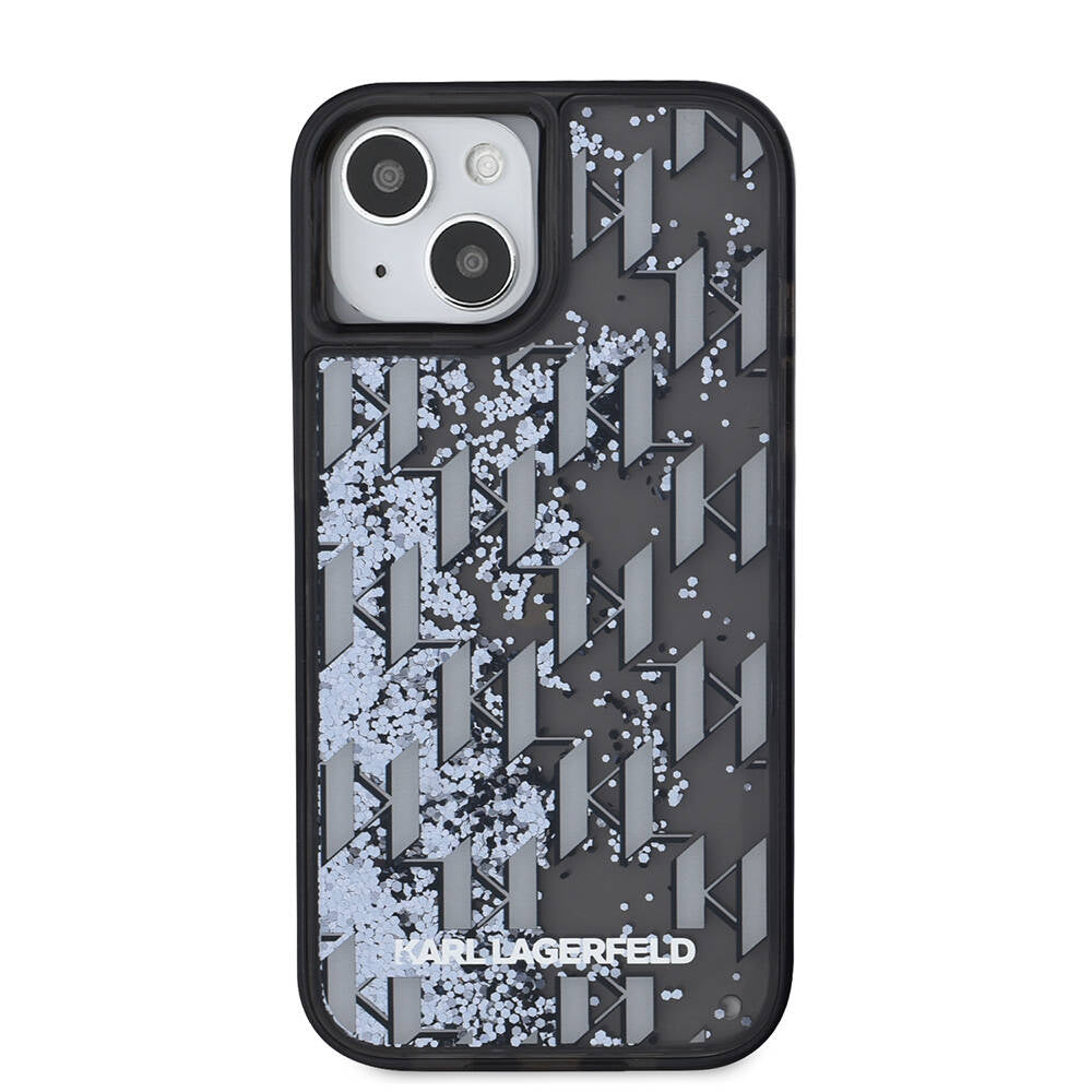 iPhone 14 Kılıf Karl Lagerfeld Orjinal Lisanslı Simli KL Yazılı Monogram Gradıent Kapak