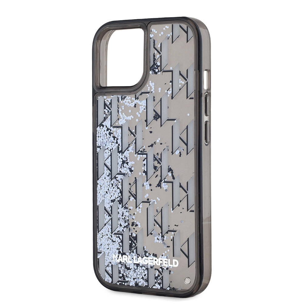 iPhone 14 Kılıf Karl Lagerfeld Orjinal Lisanslı Simli KL Yazılı Monogram Gradıent Kapak