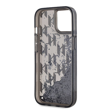 iPhone 14 Kılıf Karl Lagerfeld Orjinal Lisanslı Simli KL Yazılı Monogram Gradıent Kapak